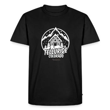 Station de ski de Telluride Colorado - T-shirt Premium bio Homme - noir - Devant - Nico (187cm)