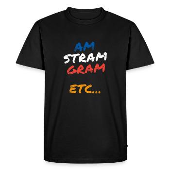"Am Stram Gram etc..." - T-shirt Premium bio Homme - noir - Devant - Nico (187cm)