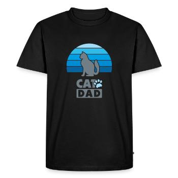 Cat dad - Men's Premium Organic T-Shirt - black - Front - Nico (187cm)