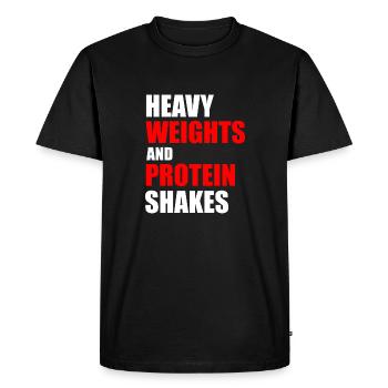 Poids lourds et shakes protéinés - T-shirt Premium bio Homme - noir - Devant - Nico (187cm)