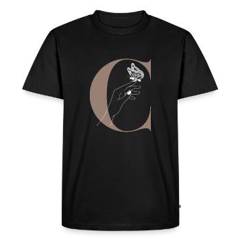 lettre C papillon magique - T-shirt Premium bio Homme - noir - Devant - Nico (187cm)