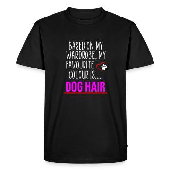 Drôle de citation de poils de chien - T-shirt Premium bio Homme - noir - Devant - Nico (187cm)