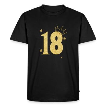 18e anniversaire couronne doré - T-shirt Premium bio Homme - noir - Devant - Nico (187cm)