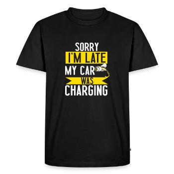 My car was charging ecologic gift electric car - T-shirt Premium bio Homme - noir - Devant - Nico (187cm)