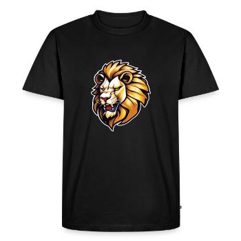 Lion's Head - Men's Premium Organic T-Shirt - black - Front - Nico (187cm)