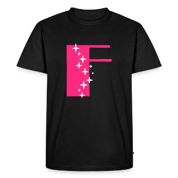 Letter F Glitter - Men's Premium Organic T-Shirt - black - Front - Nico (187cm)