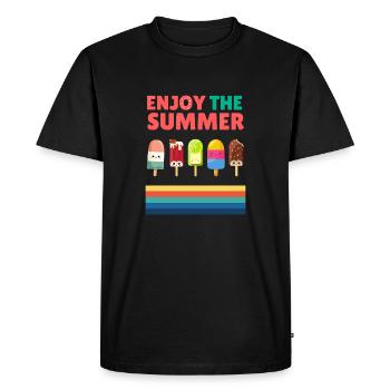 L’heure de la glace - T-shirt Premium bio Homme - noir - Devant - Nico (187cm)