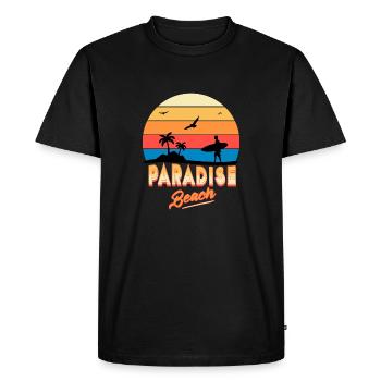 Paradise Beach Escape - Men's Premium Organic T-Shirt - black - Front - Nico (187cm)