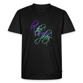 Let The Music Play Graffiti Drop Music Play - Men's Premium Organic T-Shirt - black - Front - Nico (187cm)
