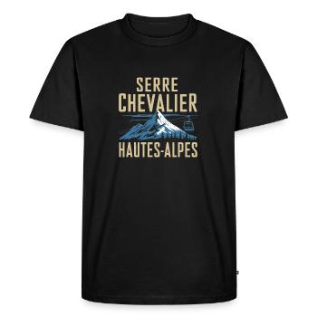 Serre Chevalier - Hautes-Alpes - T-shirt Premium bio Homme - noir - Devant - Nico (187cm)