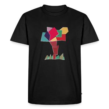 Arbre heureux - T-shirt Premium bio Homme - noir - Devant - Nico (187cm)
