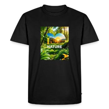 Nature - T-shirt Premium bio Homme - noir - Devant - Nico (187cm)