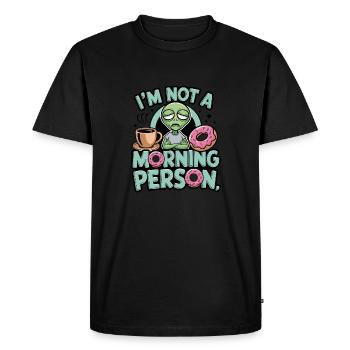 Je ne suis pas un extraterrestre du matin - T-shirt Premium bio Homme - noir - Devant - Nico (187cm)