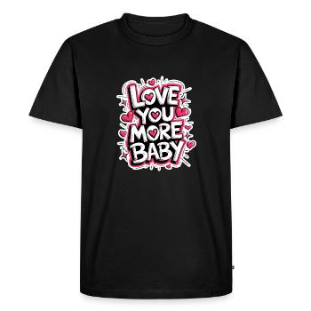Je t'aime mon amour T-shirt pour cadeau valentin - T-shirt Premium bio Homme - noir - Devant - Nico (187cm)
