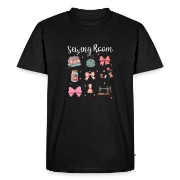 Salle de couture – Couture créative et travaux d’aiguille - T-shirt Premium bio Homme - noir - Devant - Nico (187cm)