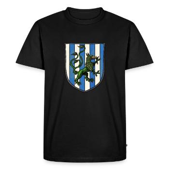 Coat of arms green dragon - Men's Premium Organic T-Shirt - black - Front - Nico (187cm)