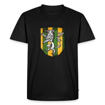 Armoiries sanglier d’argent - T-shirt Premium bio Homme - noir - Devant - Nico (187cm)