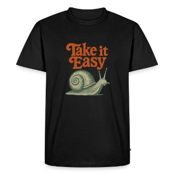 Take It Easy Retro Chill Vibes - Men's Premium Organic T-Shirt - black - Front - Nico (187cm)