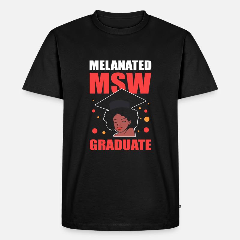 Master Studium Abschlussfeier Afro - Männer Premium Bio T-Shirt - Schwarz