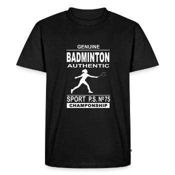 Badminton - Joueur de badminton - T-shirt Premium bio Homme - noir - Devant - Nico (187cm)