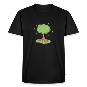 Arbre mignon - T-shirt Premium bio Homme - noir - Devant - Nico (187cm)