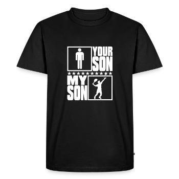 Tennis Mom and Dad My Son vs Your Son - Men's Premium Organic T-Shirt - black - Front - Nico (187cm)