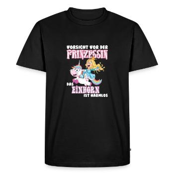 Einhorn - Männer Premium Bio T-Shirt - Schwarz - Vorne - Nico (187cm)