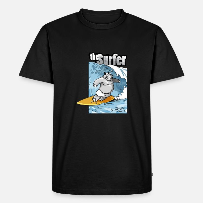 der Surfer - Männer Premium Bio T-Shirt - Schwarz
