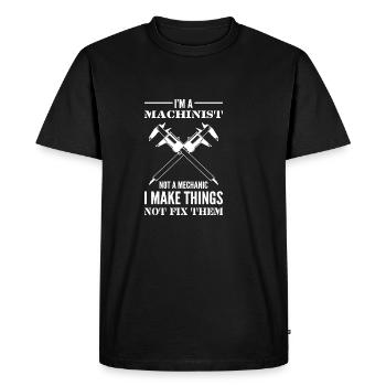 I make things machine operator gift - Men's Premium Organic T-Shirt - black - Front - Nico (187cm)