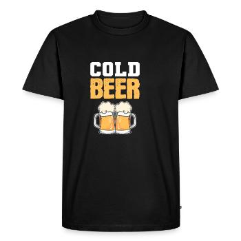 Bière froide Serveuse poison - T-shirt Premium bio Homme - noir - Devant - Nico (187cm)