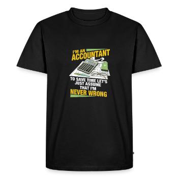 Professionnel des comptes clients - T-shirt Premium bio Homme - noir - Devant - Nico (187cm)