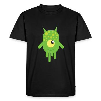Monstre visqueux vert - T-shirt Premium bio Homme - noir - Devant - Nico (187cm)