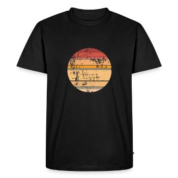 Cercle d’arrière-plan rétro Sunset - T-shirt Premium bio Homme - noir - Devant - Nico (187cm)