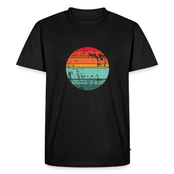 Cercle d’arrière-plan rétro Sunset - T-shirt Premium bio Homme - noir - Devant - Nico (187cm)