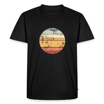Cercle d’arrière-plan rétro Sunset - T-shirt Premium bio Homme - noir - Devant - Nico (187cm)