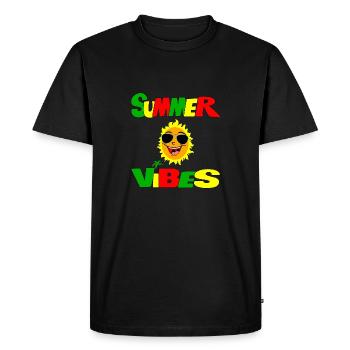 summer vibes unique design - Men's Premium Organic T-Shirt - black - Front - Nico (187cm)
