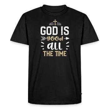 God is good all the time - Jesus - Men's Premium Organic T-Shirt - black - Front - Nico (187cm)