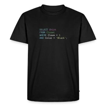 Select Shirt Code - Men's Premium Organic T-Shirt - black - Front - Nico (187cm)