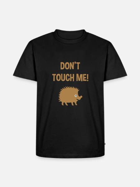 Don't touch me (Igel) - Männer Premium Bio T-Shirt - Schwarz