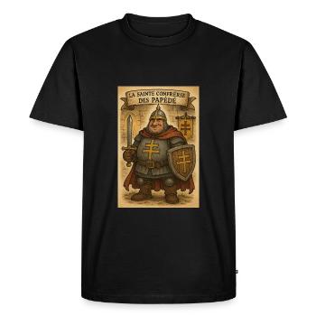 le T-shirt officiel de la confrérie des PAPEDE - T-shirt Premium bio Homme - noir - Devant - Nico (187cm)