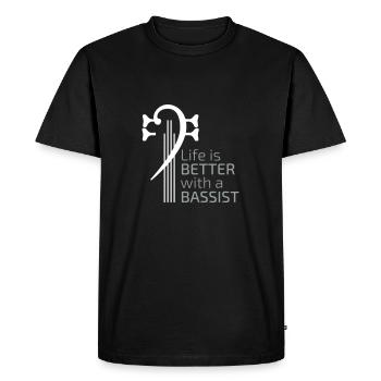 Life is better with a bassist - T-shirt Premium bio Homme - noir - Devant - Nico (187cm)