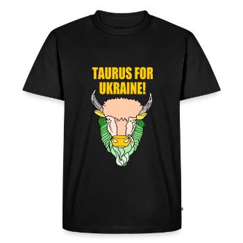 Taurus for ukraine - T-shirt Premium bio Homme - noir - Devant - Nico (187cm)