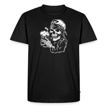 Drinking Dead Seamen "Aye Aye" - Männer Premium Bio T-Shirt - Schwarz - Vorne - Nico (187cm)
