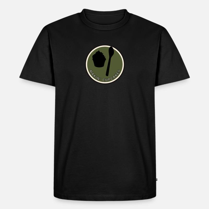 Cupcake Muffin Backen - Männer Premium Bio T-Shirt - Schwarz
