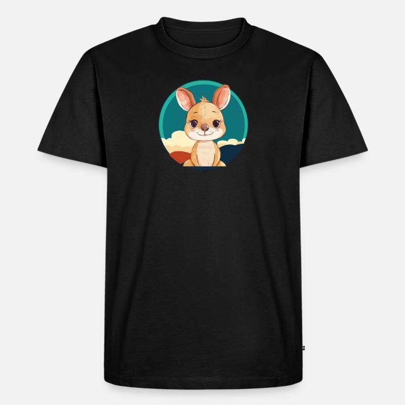 Kaenguru Aussie Melbourne - Männer Premium Bio T-Shirt - Schwarz