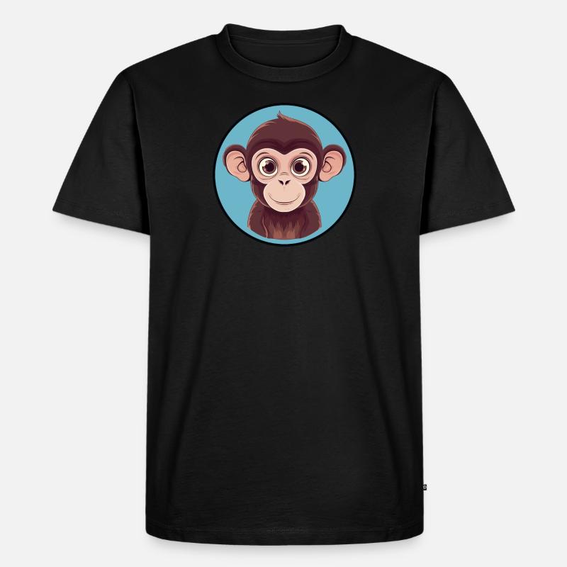 Affe Affengesicht Monkey - Männer Premium Bio T-Shirt - Schwarz