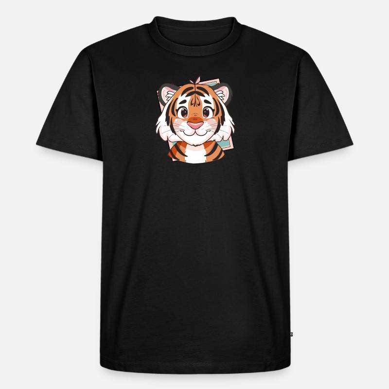 Tiger Wolf Leopard - Männer Premium Bio T-Shirt - Schwarz