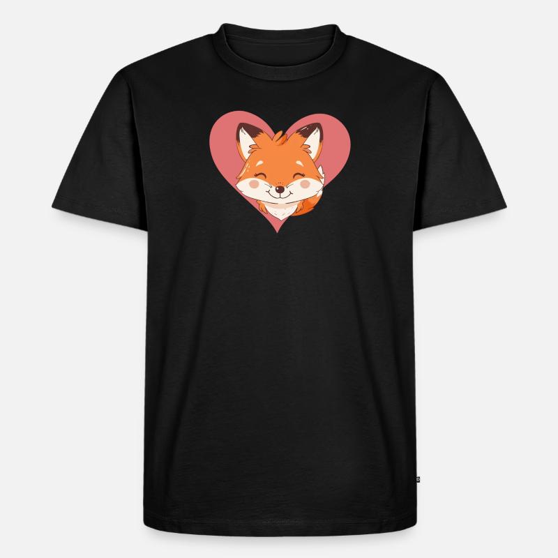 Fuchs Wald Fox - Männer Premium Bio T-Shirt - Schwarz
