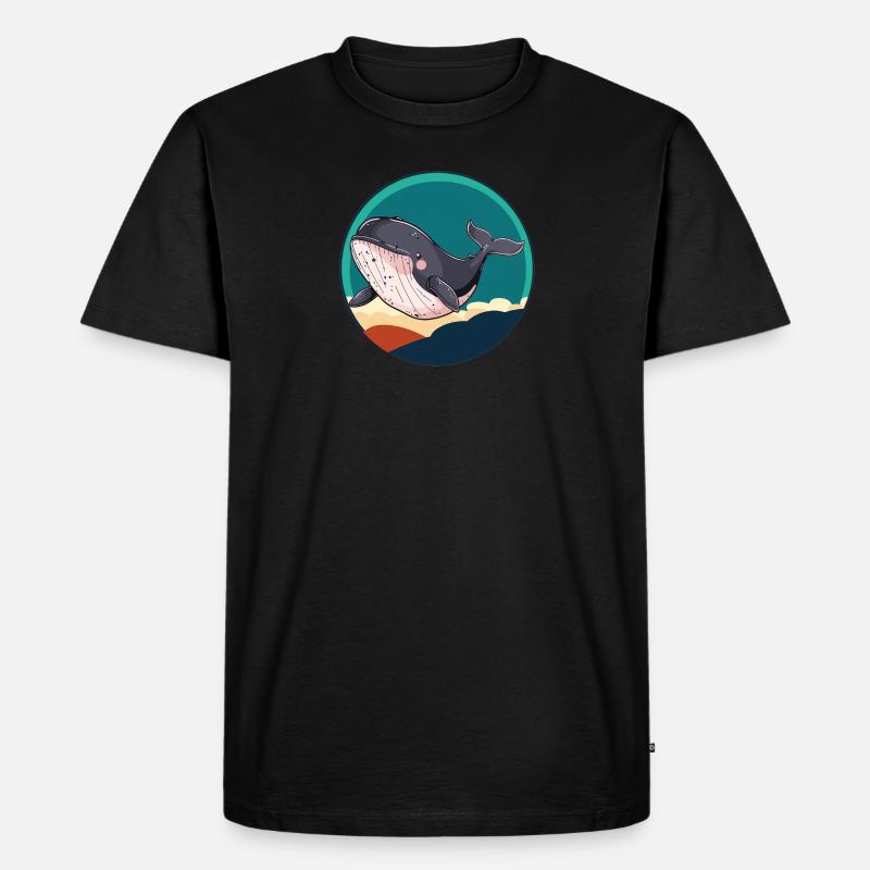 Meerestiere Wal Flosse - Männer Premium Bio T-Shirt - Schwarz