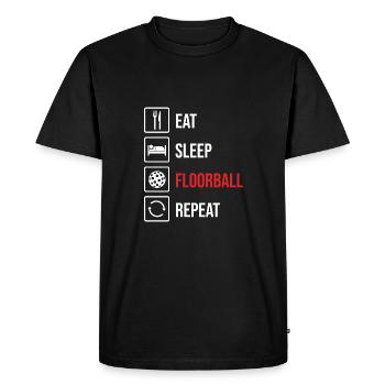 Mangez sommeil Floorball Répétez Floorball Gift Present - T-shirt Premium bio Homme - noir - Devant - Nico (187cm)